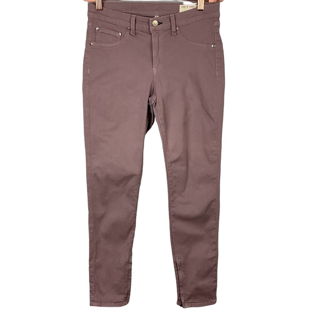 Rag & Bone Revolve Zipper Crop Ankle Capri Plum Fade Lavender Stretch Jeans 28 - Picture 4 of 13